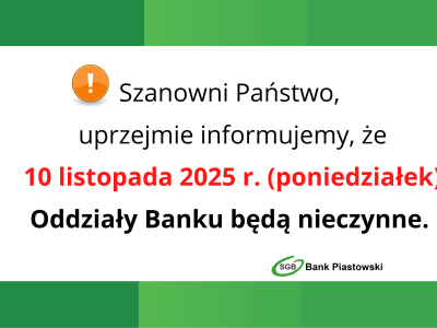 niedostępność placówek 10 listopada 